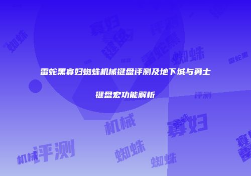 雷蛇黑寡妇蜘蛛机械键盘评测及地下城与勇士键盘宏功能解析