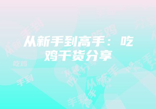从新手到高手：吃鸡干货分享