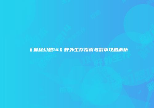 《最终幻想14》野外生存指南与副本攻略解析