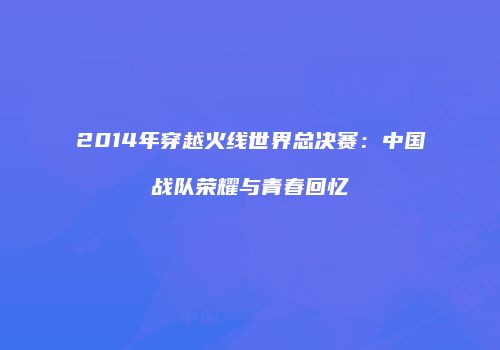 2014年穿越火线世界总决赛：中国战队荣耀与青春回忆