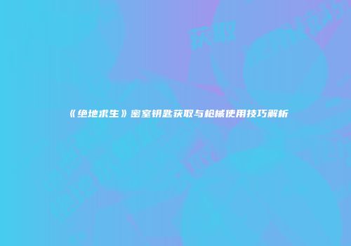 《绝地求生》密室钥匙获取与枪械使用技巧解析