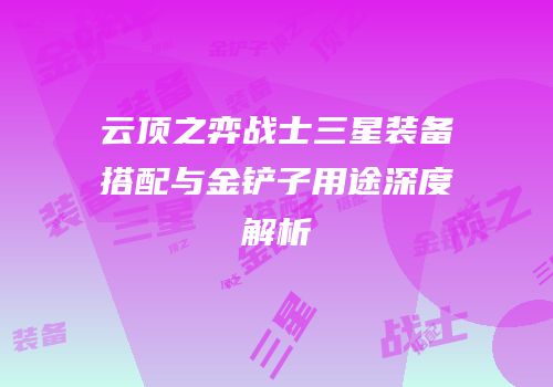 云顶之弈战士三星装备搭配与金铲子用途深度解析