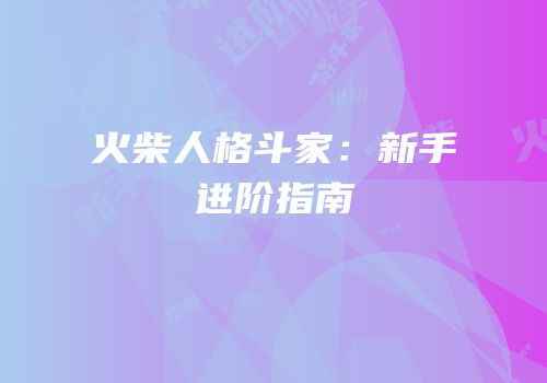 火柴人格斗家：新手进阶指南