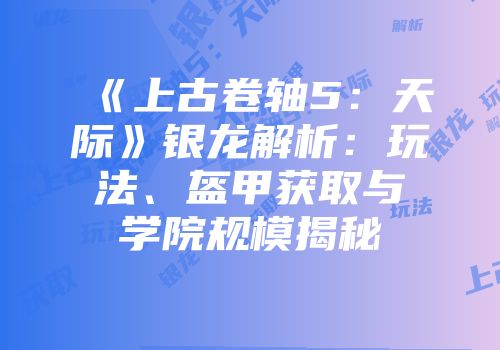 《上古卷轴5：天际》银龙解析：玩法、盔甲获取与学院规模揭秘