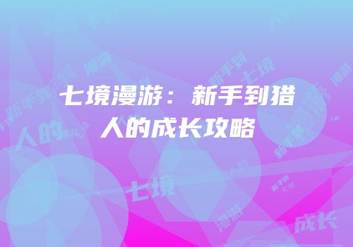 七境漫游：新手到猎人的成长攻略
