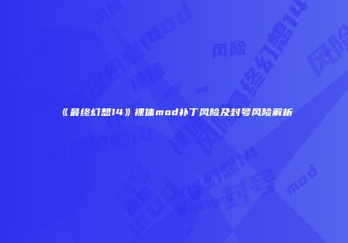 《最终幻想14》裸体mod补丁风险及封号风险解析