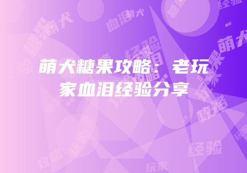 萌犬糖果攻略：老玩家血泪经验分享