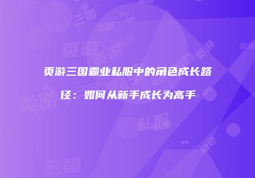 页游三国霸业私服中的角色成长路径：如何从新手成长为高手