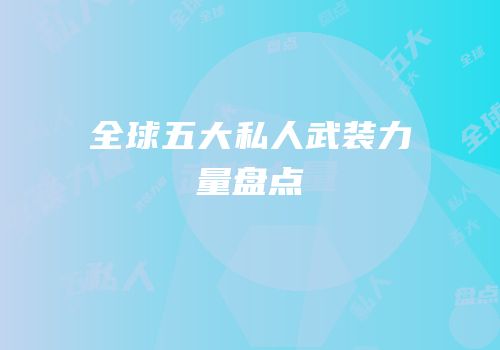 全球五大私人武装力量盘点