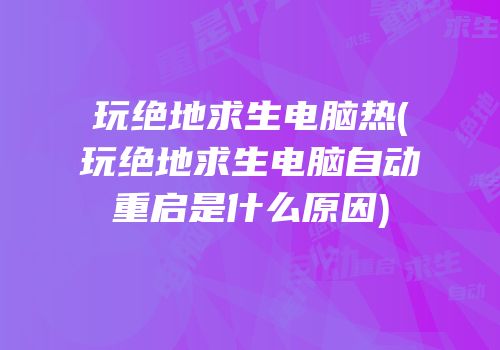 玩绝地求生电脑热(玩绝地求生电脑自动重启是什么原因)