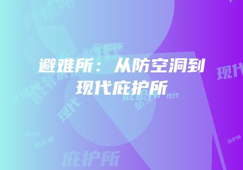 避难所：从防空洞到现代庇护所