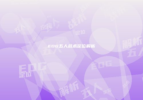 EDG五人战术定位解析
