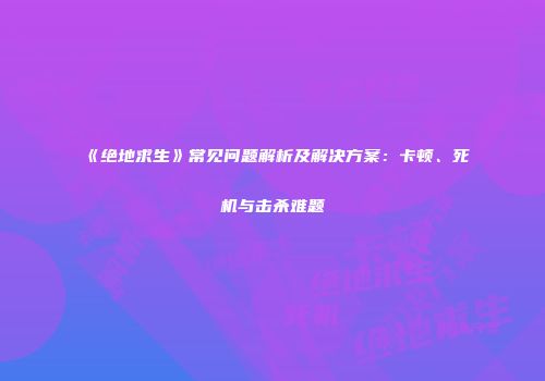 《绝地求生》常见问题解析及解决方案：卡顿、死机与击杀难题