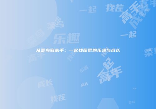 从菜鸟到高手：一起找茬吧的乐趣与成长