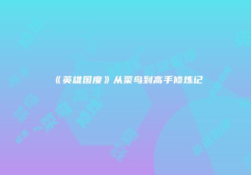 《英雄国度》从菜鸟到高手修炼记
