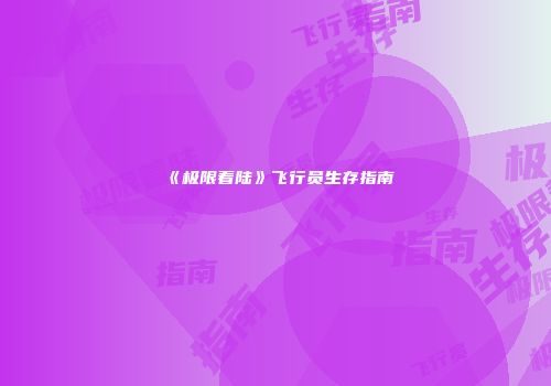 《极限着陆》飞行员生存指南