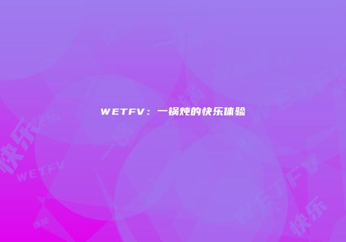 WETFV：一锅炖的快乐体验