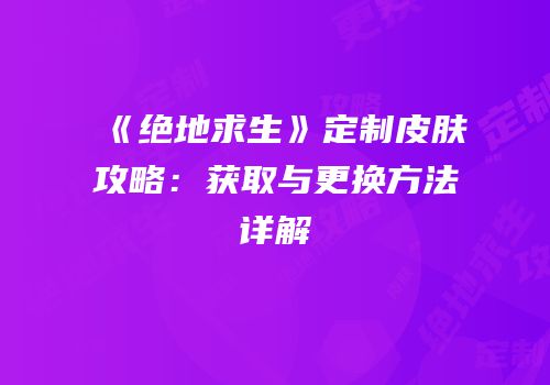 《绝地求生》定制皮肤攻略：获取与更换方法详解