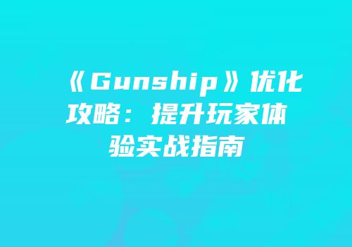 《Gunship》优化攻略：提升玩家体验实战指南