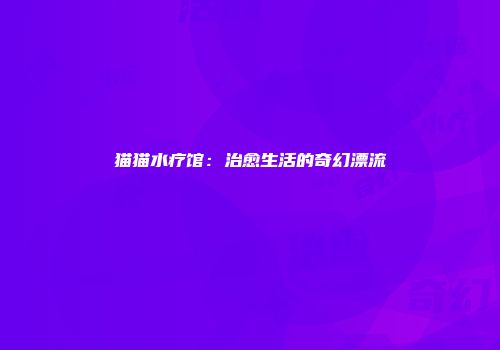 猫猫水疗馆：治愈生活的奇幻漂流