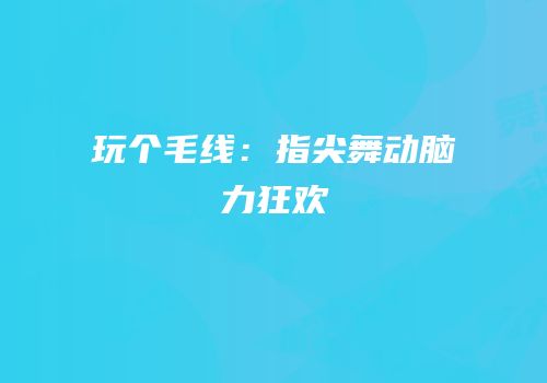玩个毛线：指尖舞动脑力狂欢