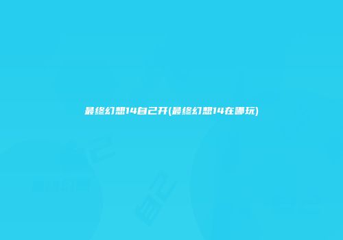 最终幻想14自己开(最终幻想14在哪玩)