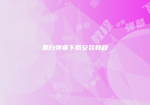 黑白弹幕下载安装教程