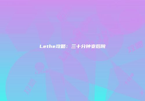 Lethe攻略：三十分钟变后院