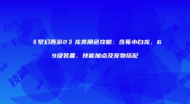 《梦幻西游2》龙类角色攻略：含冤小白龙、69级装备、技能加点及宠物搭配