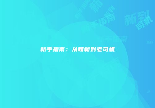 新手指南：从萌新到老司机