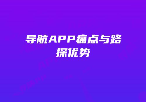 导航APP痛点与路探优势