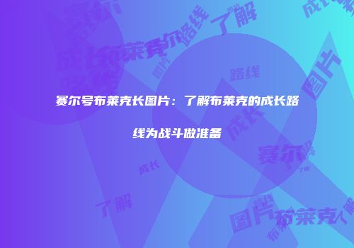 赛尔号布莱克长图片：了解布莱克的成长路线为战斗做准备