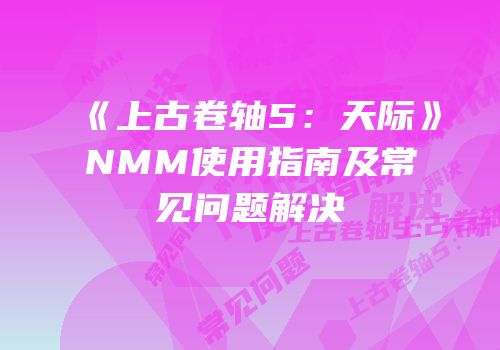 《上古卷轴5：天际》NMM使用指南及常见问题解决