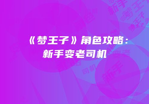 《梦王子》角色攻略：新手变老司机