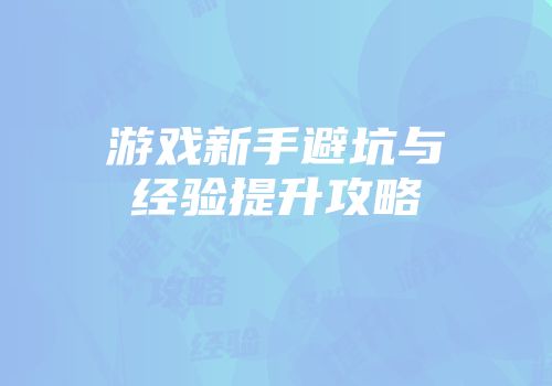 游戏新手避坑与经验提升攻略