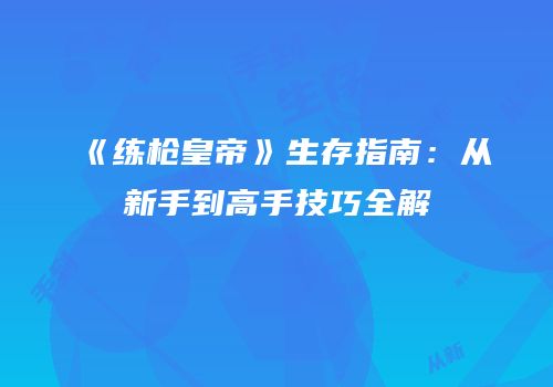 《练枪皇帝》生存指南：从新手到高手技巧全解