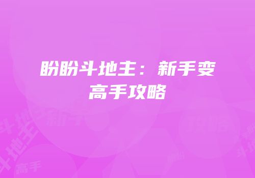 盼盼斗地主：新手变高手攻略