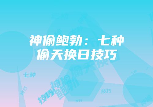 神偷鲍勃：七种偷天换日技巧