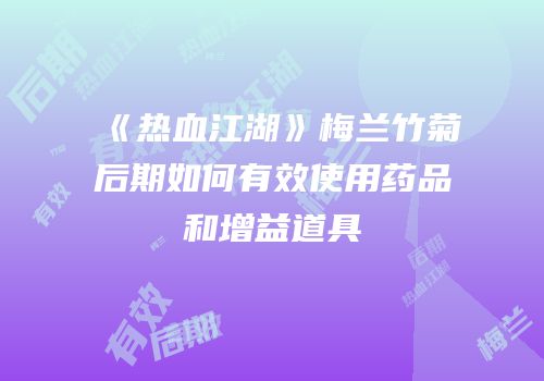 《热血江湖》梅兰竹菊后期如何有效使用药品和增益道具
