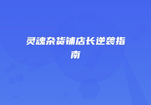 灵魂杂货铺店长逆袭指南