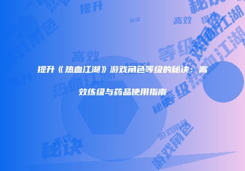 提升《热血江湖》游戏角色等级的秘诀：高效练级与药品使用指南