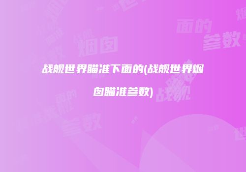 战舰世界瞄准下面的(战舰世界烟囱瞄准参数)