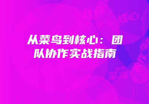 从菜鸟到核心：团队协作实战指南