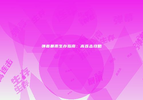 弹幕暴雨生存指南：高连击攻略
