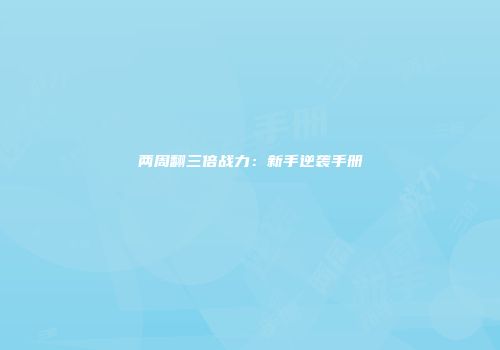 两周翻三倍战力：新手逆袭手册