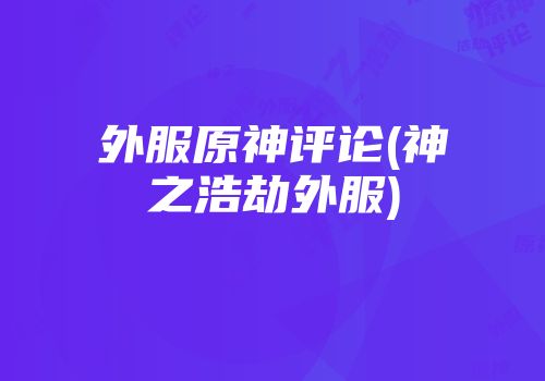 外服原神评论(神之浩劫外服)