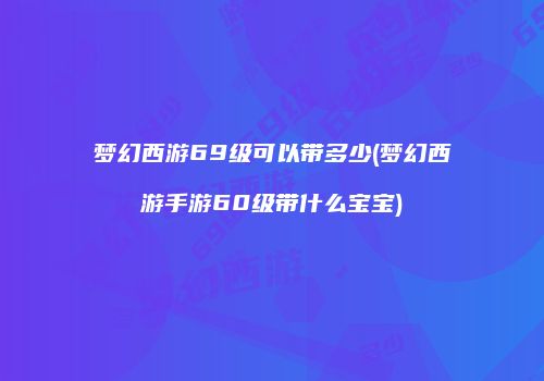 梦幻西游69级可以带多少(梦幻西游手游60级带什么宝宝)