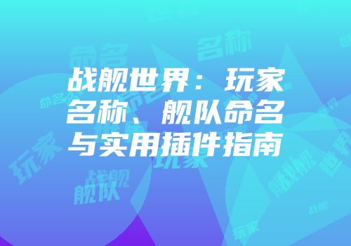 战舰世界：玩家名称、舰队命名与实用插件指南