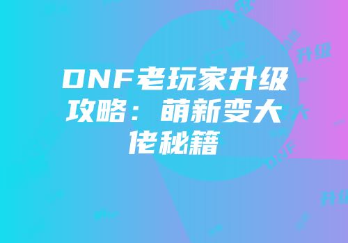 DNF老玩家升级攻略：萌新变大佬秘籍