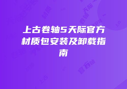 上古卷轴5天际官方材质包安装及卸载指南